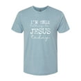 thumbnail image 2 of Wild Bobby, I'm Only Talking to Jesus Today Inspirational/Christian Men Premium Tri Blend Tee, Denim, Small, 2 of 6