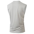 thumbnail image 5 of Men's Solid Crew Neck Wide Shoulder Mesh Sleeveless Tank Top, Breathable Casual Summer Athletic Muscle Gym Vest Gray, 5 of 9