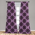 thumbnail image 5 of Ambesonne Purple Mandala Curtains, Vintage Boho, Pair of 28"x95", Black Redwood Violet, 5 of 5