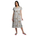 thumbnail image 1 of Moomaya Chemise de Nuit d'Allaitement à Col en V pour Femmes, Manches Courtes Imprimées, 1 of 5