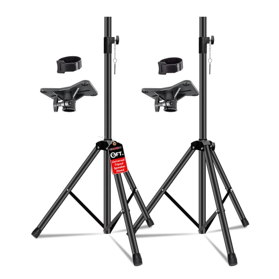 5 Core Speaker Stand 2Pcs Tripod Floor Tall Adjustable DJ Studio Monitor Stands Pole Mount