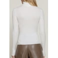 thumbnail image 3 of Women's Long Sleeve Turtleneck Fitted Rib Sweater Top Viscose Blend, 3 of 4