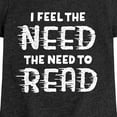 thumbnail image 3 of Instant Message - I Feel The Need To Read - Toddler And Youth Girls Short Sleeve Graphic T-Shirt, 3 of 6