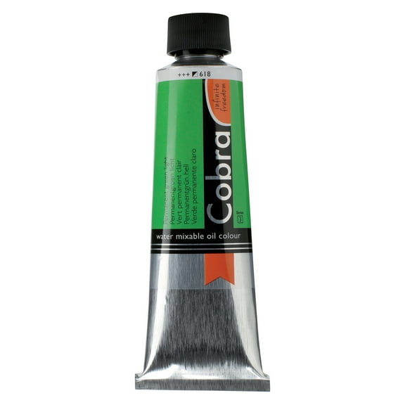 Cobra Water Mixable Oil Colour 150ml, Permanent Green Light