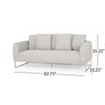 thumbnail image 3 of Canisbay Modern Fabric 3 Seater Sofa, Light Gray and Silver, 3 of 8