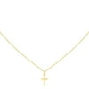 Primal Gold 14 Karat Yellow Gold Small Cross Charm with 18-inch Cable Rope Chain