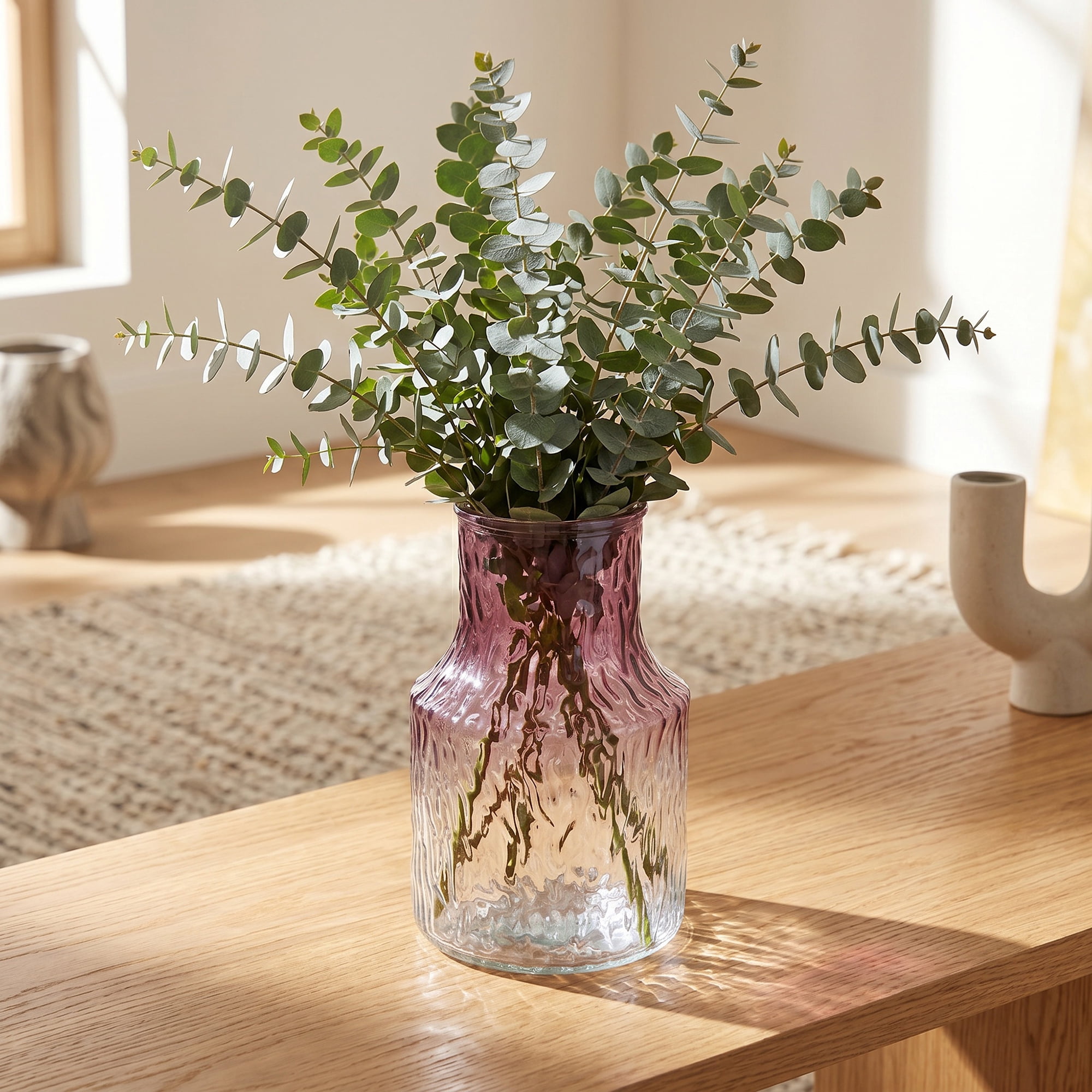 Unique Bargains Modern Geometric Wide Mouth Thickened Flower Vase Purple 5.3"x5.3"x8.3"