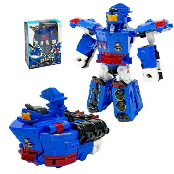 15cm Robot Transformer Toy Various Style Fast Fighter Aircraft Tractor Tank Train Cartoon Model Toy Collectible Children Robot Transforming Vehicles T Tank Green