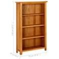 thumbnail image 4 of vidaXL 4-Tier Bookcase 70x22x110 cm Solid Oak Wood, 4 of 4