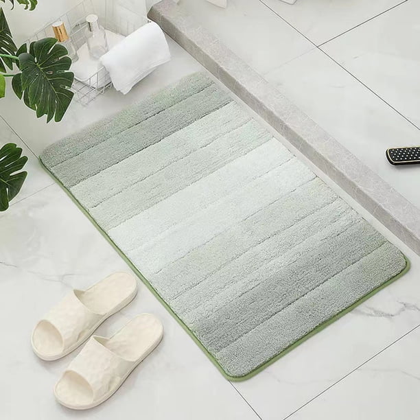 Alfombra de baño de microfibra de 24x16 pulgadas, alfombra de piso súper absorbente antideslizante, lavable a máquina, alfombra de baño gruesa ultra suave con acolchado de alta densidad para baño
