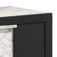 thumbnail image 2 of Benjara Amey 2 Drawer Nightstand- White Marble Trim- Black Wood, 2 of 6