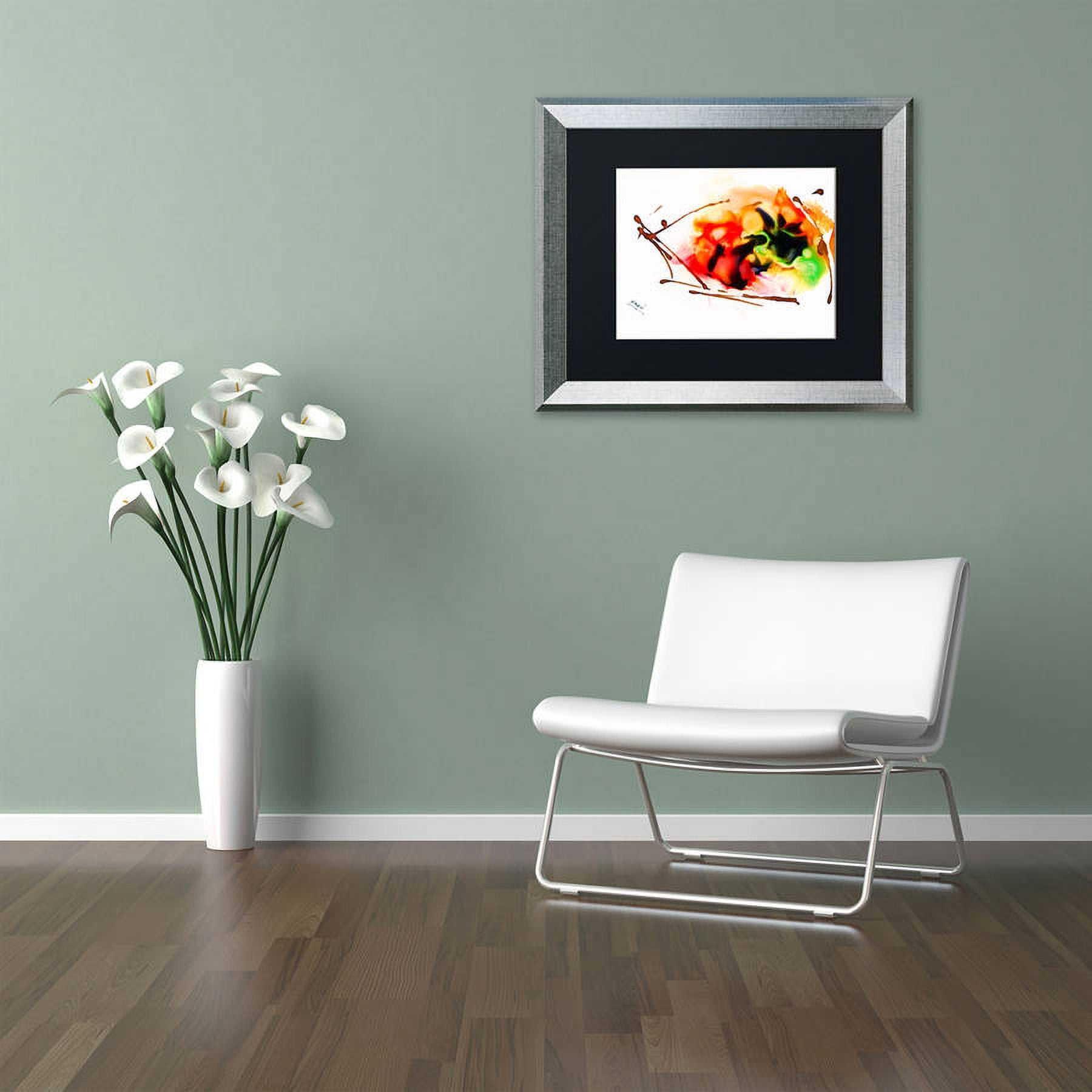 Trademark Fine Art "Abstract 05" Canvas Art by Mako, Black Matte, Silver Frame