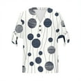 thumbnail image 7 of Going out Tops for Women V Neck Button Floral Printed Tie Shoulder Short Sleeve Blouses Summer Casual Shirts (XL, Navy), 7 of 7