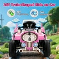 thumbnail image 3 of Farmdex 24 Volt Ride on Toys, Ride On Train Car for Toddlers with Parent Remote Control, Electric Car for Kids Aged 2-6, Spring Suspension, MP3, LED Lights, Bluetooth, Pink, 3 of 10