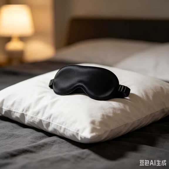 Soft Silk Sleep Mask - Black Satin Eye Mask for Sleeping, Travel & Nap, Breathable & Lightweight Blindfold with Elastic Strap