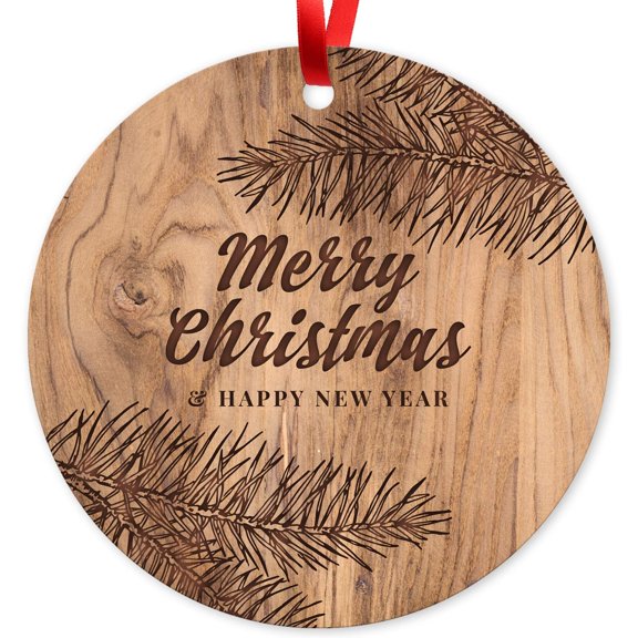 Soul Décor Christmas Decoration, Merry Christmas Ornament, Large 3.75" Round Metal Ornament, Velvet Pouch Included