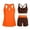B02 Orange, variant on qolati 3 Piece Tankini Swimsuits for Women Sporty Swimsuit with Boyshorts Athletic Bathing Suits Full Coverage Modest Swimwear Plus Size Bikini Sets XXL