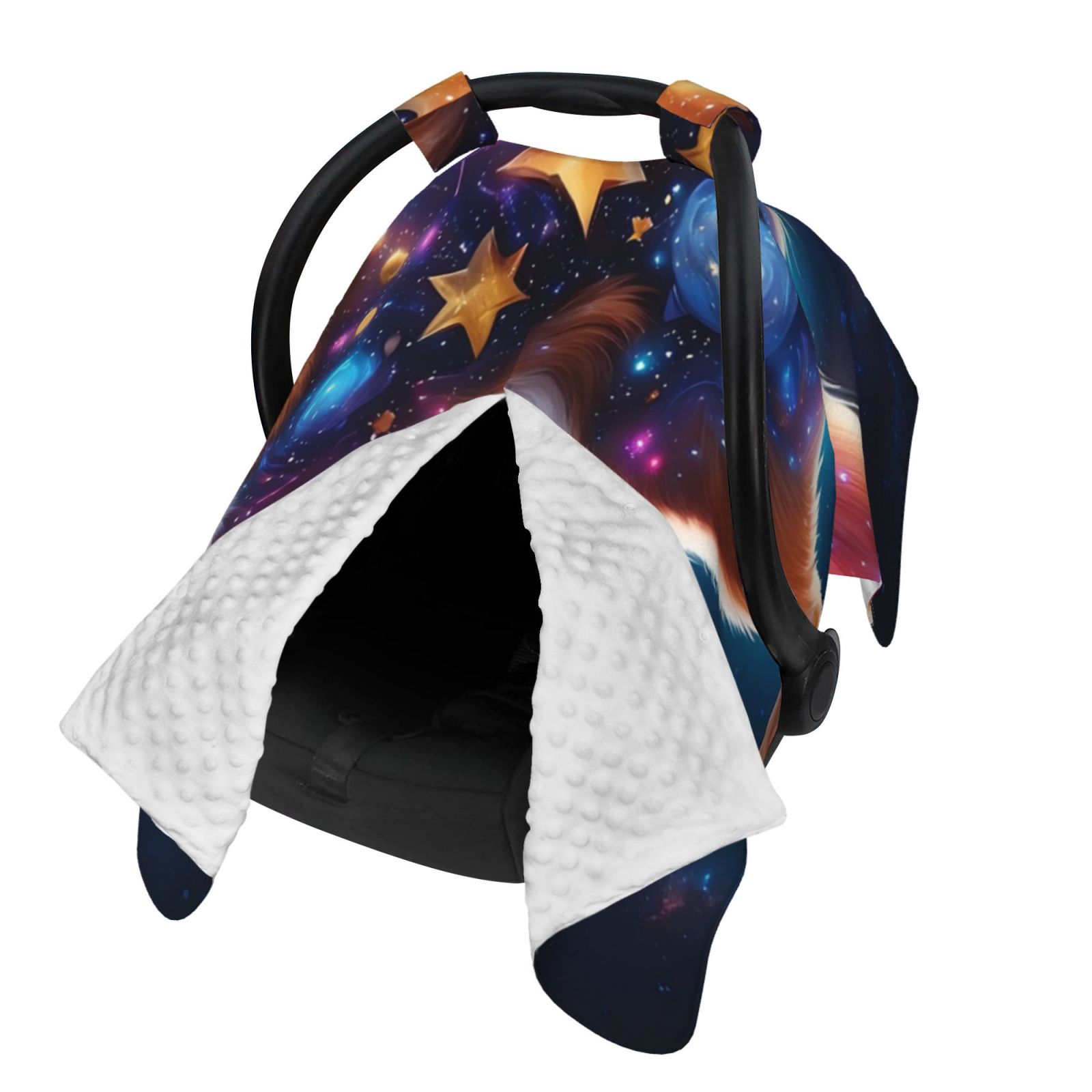 Naloa Colorful Star River Squirrel Baby Car Seat Cover, Breathable Baby Carrier Cover, Multiuse Baby Carrier Cover & Nursing Breastfeeding Cover