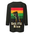 thumbnail image 4 of Penkiiy Black History Month Shirts for Women African American Pride Celebration Blouse T-shirt 3/4 Sleeve Crewneck Tops M Multicolor, 4 of 5