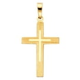 thumbnail image 2 of 14K Yellow Gold Cross Charm Pendant with 0.9mm Wheat Chain Necklace - 22", 2 of 3