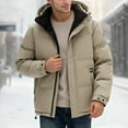 thumbnail image 2 of Daznico Jackets for Men,Men's Autumn and Winter Hooded Thickened Outdoor Casual Coat,Mens Winter Coats,Size:M, 2 of 5