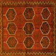thumbnail image 1 of Ahgly Company Machine Washable Indoor Square Persian Yellow Traditional Area Rugs, 8' Square, 1 of 4