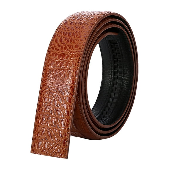 120cm Men Leather Ratchet Belt Waistband Strap For Automatic Buckle Coffee 1