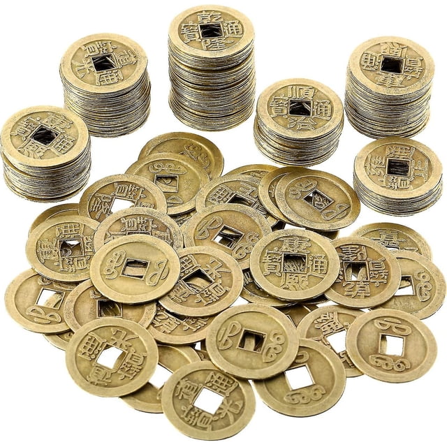 Monedas chinas de la fortuna de 1 pulgada Monedas Feng Shui I-ching Monedas chinas de la buena suerte Moneda antigua de la dinastía china (180)