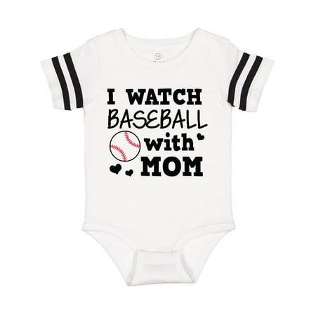 

Inktastic I Watch Baseball with My Mom Gift Baby Boy or Baby Girl Bodysuit