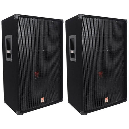 (2) Rockville RSG15 15” 3-Way 1500 Watt 8-Ohm Passive DJ/Pro Audio PA Speaker