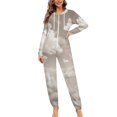 thumbnail image 4 of Cloudy Sky Texture Unisex Adult Onesie Pajamas with Pockets for Women Men Hooded Loungewear, 4 of 8