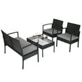 thumbnail image 2 of Wicker Patio Furniture Sets, 4 Piece Outdoor Conversation Set with Wicker Chairs, Loveseat Sofa, Glass Coffee Table, All Weather Rattan Patio Furniture Sofa Set for Yard, Porch, Garden, Pool, LL915, 2 of 8