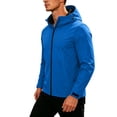 thumbnail image 3 of Full Zip Hooded Jacket for Men,Lightweight Windproof Waterproof Outdoor Casual Rain Coat with Front Pockets and Adjustable Cuffs, 3 of 6