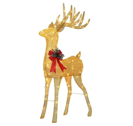 Buy Christmas Light Up Reindeer with Bows,LED Lighted Elk Christmas