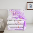 thumbnail image 5 of Manfei Marbling Twin Comforter Sets,Cartoon Initial L Bedding Set,Purple,Polkadot Reversible,2 Pieces,1 Comforter and 1 Pillowcase, 5 of 7