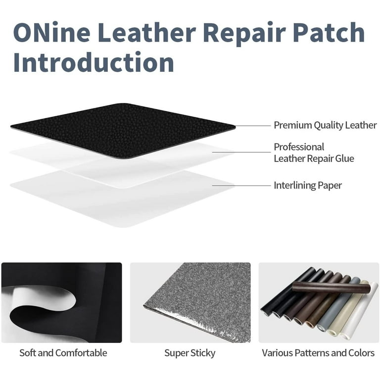 ONine Leather Repair Patch，Leather Repair Tape, 3 x 60 inches Leather  Repair Patch for Furniture,Vinyl Repair kit，Leather Couch Patch，