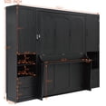 thumbnail image 4 of Harper & Bright Designs Queen Size Wood Murphy Bed with Closet, Wooden Folding Wall Bed Chest Cabinet Bed with Drawers and Shelves, Hidden Murphy Bed for Guest Room Bedroom, Black, 4 of 20