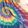 thumbnail image 3 of Colorful Rainbow Tie Dye Spiral Pattern Blanket,Comfortable Soft Flannel Throw Blanket,All Season,Warm Lightweight Blankets for Sofa Bed Couch Living Room Chair,30"x40", 3 of 4