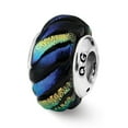 thumbnail image 1 of Fancy Bead White Sterling Silver Glass 14.55 mm 10.00 Reflections Rainbow Swirl Dichroic Bead, 1 of 3