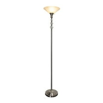 Dale Tiffany Alaris Orb Art Glass Polished Nickel Torchiere Floor Lamp