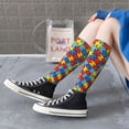 thumbnail image 7 of Womens Autism Awareness Puzzles Knee High Socks Comfy Thermal Boot Long Socks, 7 of 7