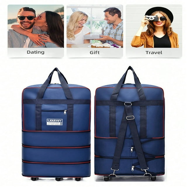 SNNROO Foldable Travel Luggage Bag With Wheels Large Storage Bag Backpack For Business Trip With Wheels Large-Capacity Travel Bag With Wheels Expandable Carry On Luggage Bag Portable M