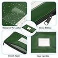 thumbnail image 4 of Uxcell 11x6" Money Bank Deposit Bag with Zipper, Leatherette Cash Coin Check Pouch with Clear Window, Green, 4 of 6