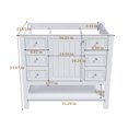 thumbnail image 2 of Montary Bathroom Vanity 36" Without Sink, with Cabinet and 3 Drawers, Solid Wood Frame, White(Only Base), 2 of 8