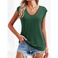 thumbnail image 3 of Womens' Cap Sleeve Casual Loose Fit Basic Shirts Tank Tops Fashion Summer T Shirts Business Casual Outfits Workout Boho Clothes Yoga Tunic T Shirts Tops, 3 of 3
