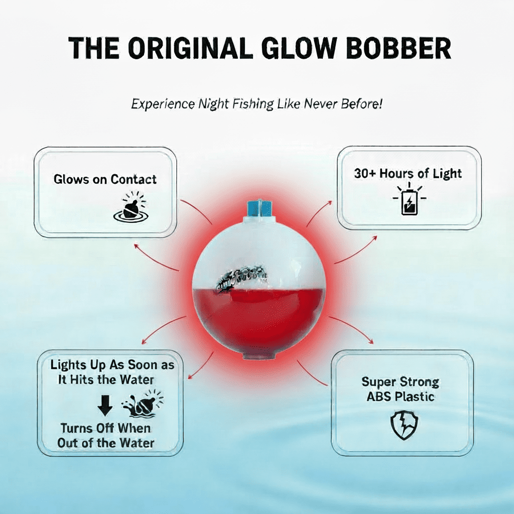 Rod-N-Bobbs Original Glow Bobber Fishing Float 1.25'' – Red/White