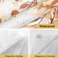 thumbnail image 4 of Orange Eucalyptus Leaves No Hook Shower Curtain with Snap in Liner, Spring Floral Summer Botanical Double-Layer Waterproof Fabric Shower Curtains for Bathroom Hotel Bathtub, Mesh Top & Long 72"x84", 4 of 9