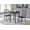 Black#97, variant on Dining Sets Dining Table Set, 3pcs Set, Small, 35" Drop Leaf, Kitchen, Black Metal, Grey Laminate, Contemporary, Modern,Kitchen Sets