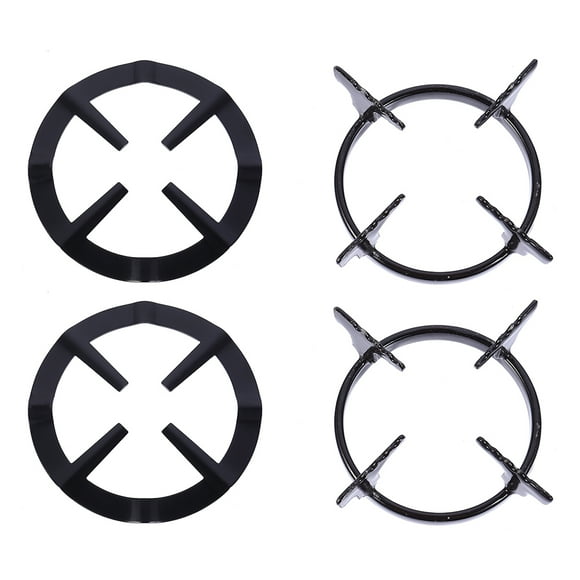 4Pcs Gas Stove Racks Moka Pot Stands Wok Support Rings Gas Burner Racks (Black)