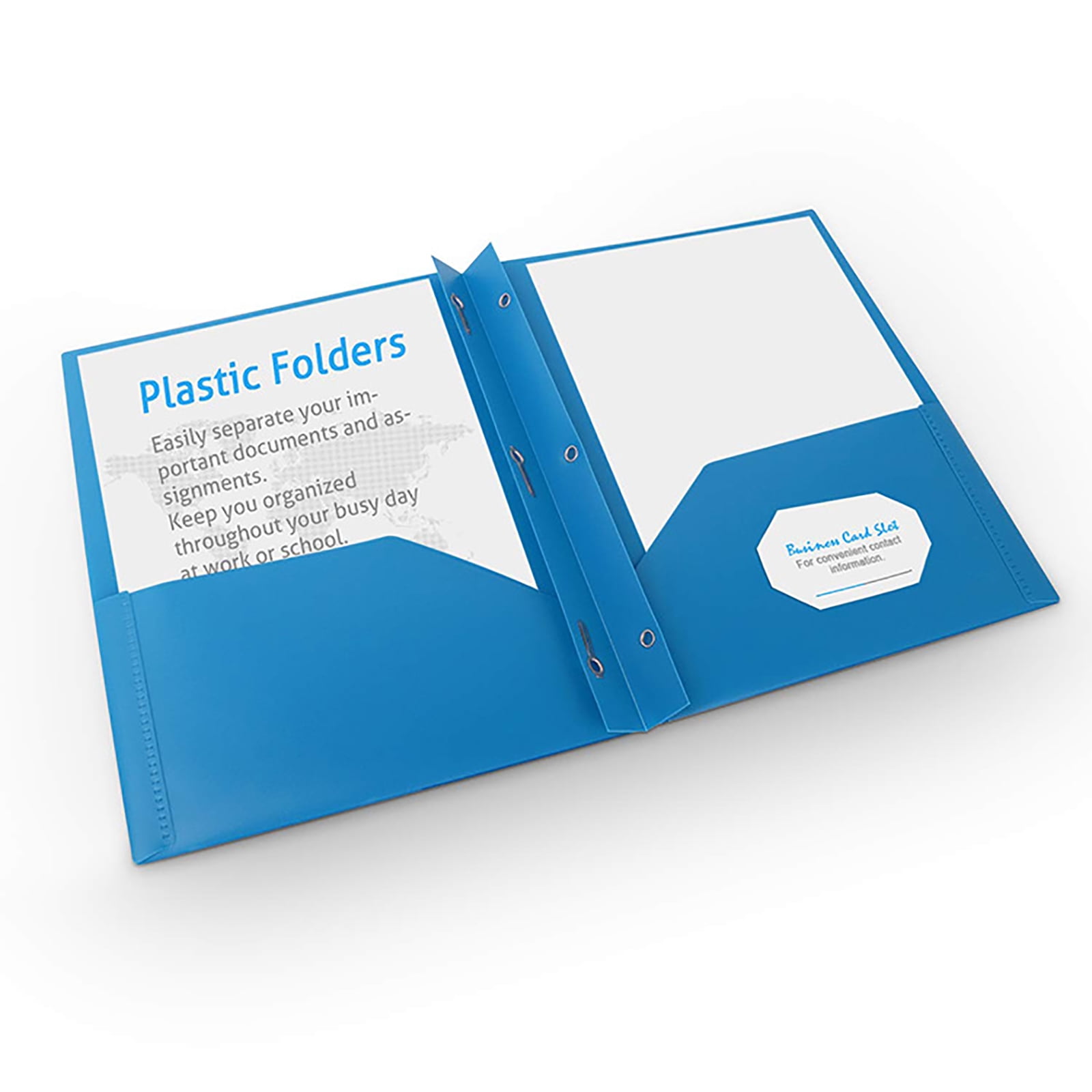 Eqslft 8 Pack Multicolor Plastic Folders with Pockets and Prongs, 2 Pocket Plastic Folders with Prongs and Brads for School, Home, and Work